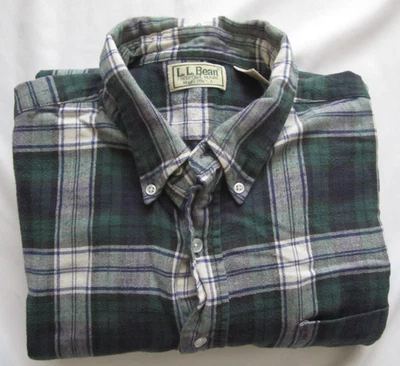 Vtg 1990's Men LL Bean Cotton Plaid Cotton Long Sleeve Shirt Sz XL (MT844) - Image 1 of 4