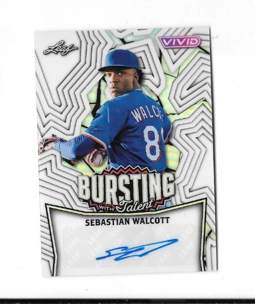 2025 Leaf Vivid Sebastian Walcott RC AUTO BURSTING WHITE #4/5 - Image 1 of 1
