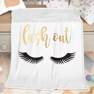 Eyelashes Soft Fleece Throw Blanket for Sofa Couch Bed 60x80 Inches - Picture 1 of 12