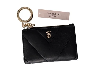 Victoria’s Secret Llavero Acolchado Negro Estuche para Tarjetas Cartera Logo Dorado Nuevo con Etiquetas Foto 1 de 4