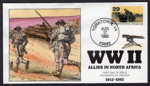 1992 WWII Allies In North Africa (2697j) - Collins Hand Painted FDC TD786 - Picture 1 of 1
