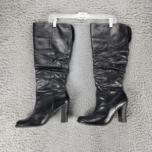 Kenneth Cole Reaction Shoes Womens Size 10 Chantell Black Leather Wingtip Boots - Picture 1 of 15