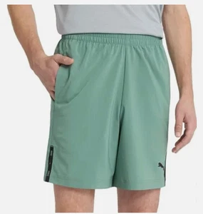 PUMA LEICHTE ACTIVE GEWEBTE HERRENSHORTS. FARBE GRÜN. Größe S - Bild 1 von 5