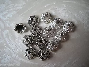 50 Perlenkappen Metall antik silber 9 x 5 mm Perlkappen Endkappen Basteln - Bild 1 von 4