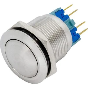Stainless steel Pressure switch domed Ø25mm IP65 2,8x0,5mm Pins 250V 3A Vandal-p - Picture 1 of 3