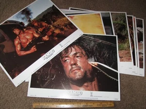 ORIGINAL Complete SET of 8 Lobby Cards RAMBO FIRST BLOOD 2 promo only 11x14 1985 - Picture 1 of 3
