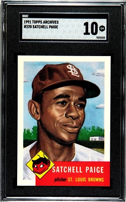 1991 Topps Archives #220 Satchell Paige SGC 10 GEM MINT - Image 1 of 2