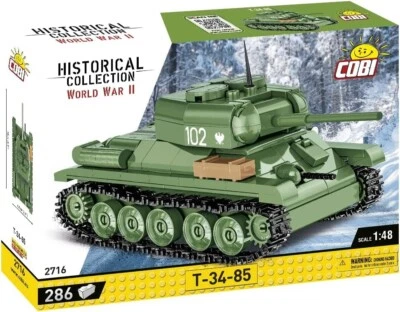 COBI 2716 Tank 1:48 Scale WWII Soviet Union T-34-85 Building Kit 286pcs NEW - Image 1 of 4