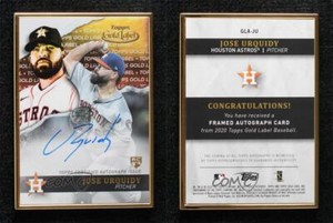 2020 Topps Gold Label Framed Jose Urquidy #GLA-JU Rookie Auto RC