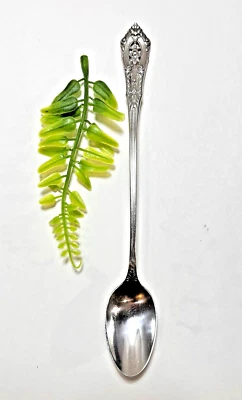 ONE Wallace Sterling Silver Ice Teaspoon Rose Point  28 Gr. No Monogram.  ML - Image 1 of 4