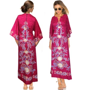 TRUE VINTAGE Hippie Boho Kleid Maxikleid Bodenlang Glockenärmel Rosa NEU Gr.40 M - Picture 1 of 5