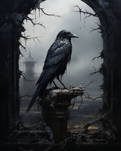 Raven Crow Ravencore Goblincore Cottagecore 8x10 Giclee Fine Art Print D20