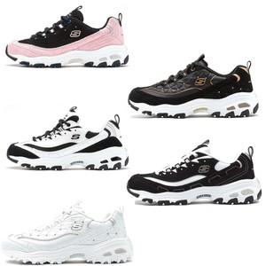 skechers ladies black leather trainers