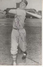 JOE CUNNINGHAM ST. LOUIS CARDINALS SIGNED 3X5 POST CARD W/COA