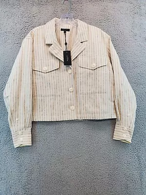 Rag & Bone Women’s Natural Striped Jessie Striped Shirt Jacket Size XS Beige NWT - Image 1 of 4