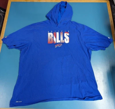 Buffalo Bills Nike Dri Fit Short Sleeve hoodie Size XXL 2X NFL Football Nike - Image 1 of 4
