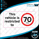 This Vehicle Is Restricted 70 MPH Speed Restriction Lorry Car Van Vinyl Sticker
