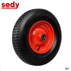 16" 4.8/4.00-8 Wheelbarrow 1" 25.4MM Bore Cart Trolley Barrow Wheel wheels Tyres - Picture 1 of 2