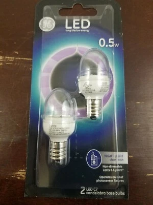 GE 2PK 5W C7 LED Bulb,No 13887,  G E Lighting Night Light replacement bulb - Image 1 of 2