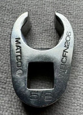 MATCO TOOLS SAE FLARE NUT CROWFOOT 3/8 Drive Wrench 5/8” WBCFN206 - Image 1 of 3