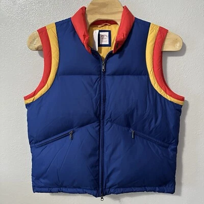 BROOKS BROTHERS Men's Size XL Blue Red Yellow Duck Down Puffer Ski Vest NWT $298 - Image 1 of 4