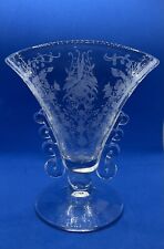 VTG Heisey Lariat Etched Orchid Fan Footed Vase