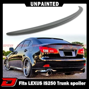 2006-2012 Fit For Lexus IS250 2nd Sedan Rear Trunk Wing Spoiler OE Unpainted ABS - Picture 1 of 5