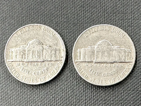 ***SET OF 2 - 1964 Jefferson Five Cent Nickel Denver D Mint Mark! Cover