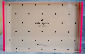 NEW KATE SPADE NEW YORK SHOCKING PINK 4”x6” PICTURE FRAME NICE - Picture 1 of 2