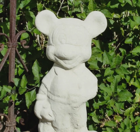 VINTAGE MICKEY MOUSE STATUE Tall Cement Concrete Outdoor Garden Disney Figurine Cover