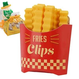 12PCS French Fries Shaped Food Bag Clips Fridge Magnetic Kitchen Sealing Clips - Picture 1 of 12