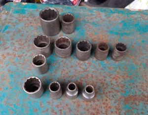 1/2" Sockets - 6 King Dick Whitworth & 2 Hins Dale & 4 Stahlwille (12 Total) - Picture 1 of 9