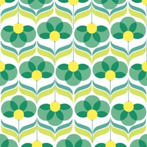 Paper + Design Luncheon Napkins -Geo Flowers Green - Picture 1 of 1