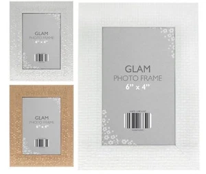 GLAMOROUS Metallic CHIC Free Standing & Hanging Picture Photo Frame 6" x 4" - Picture 1 of 5