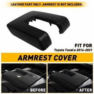 Fits 2014-2021 Toyota Tundra Center Console Lid Armrest Leather Cover Trim Black - Picture 1 of 13