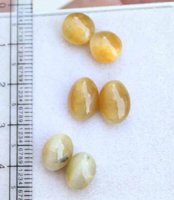 Natural 14.90 Cts Chrysoberyl Yellow Cats Eye Oval Cabochon Cut Loose Gemstone - Image 1 of 4