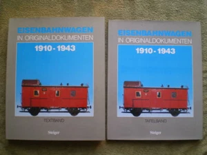 Eisenbahnwagen in Originaldokumenten 1910 - 1943 Textband + Tafelband / Reprint - Imagen 1 de 1