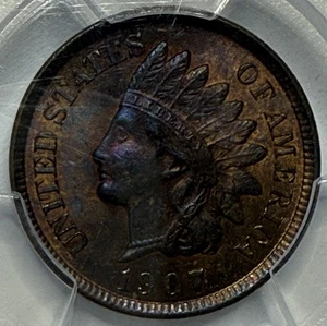 1907 - Indian Head Cent - PCGS MS64RB Exact Coin Imaged Great Color! - Picture 1 of 6