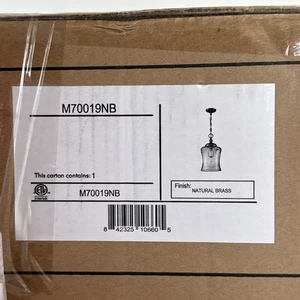 Savoy House 1-Light 17" Pendant, Natural Brass/Clear - M70019NB NEW - FREE S&H - Picture 1 of 3