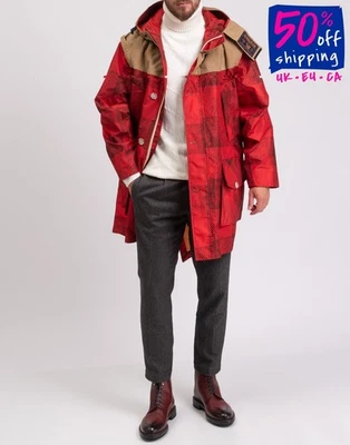 RRP€870 WOOLRICH x GRIFFIN Loveland Fishtail Parka Jacket US S EU M Gingham Hood - Image 1 of 4