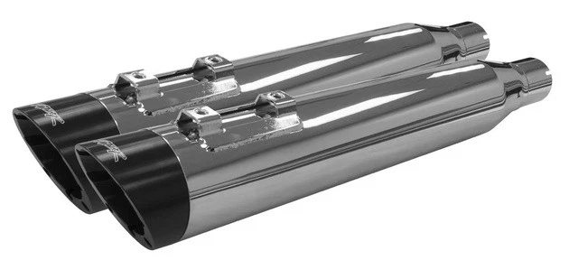 Silenciadores Two Brothers Slash Dual S/O cromados con puntas negras #005-4560499D-S Foto 1 de 1