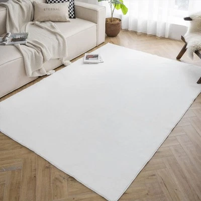 LIVEBOX Large Area Rug 5x7 Feet, Soft White Rugs for Living Room Bedroom, Washab - Image 1 of 4