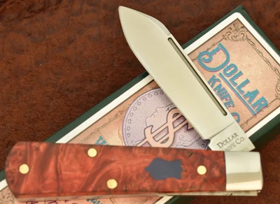 CUCHILLO DOLLAR CO HECHO EN EE. UU. ROJO BURL MADERA DE ARCE JACK BARLOW 1 de 25 2025 (27414 Foto 1 de 4
