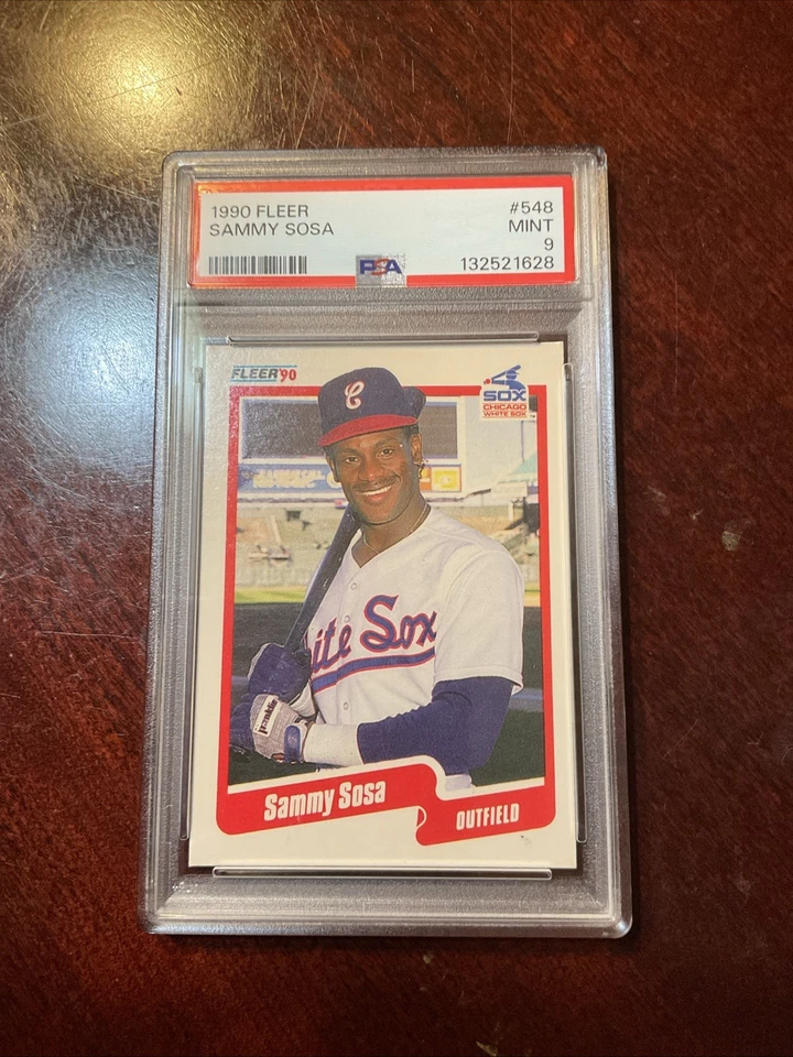 1990 Fleer Sammy Sosa #548 (RC) PSA 9 Mint DOB ERROR RARE - Image 1 of 3