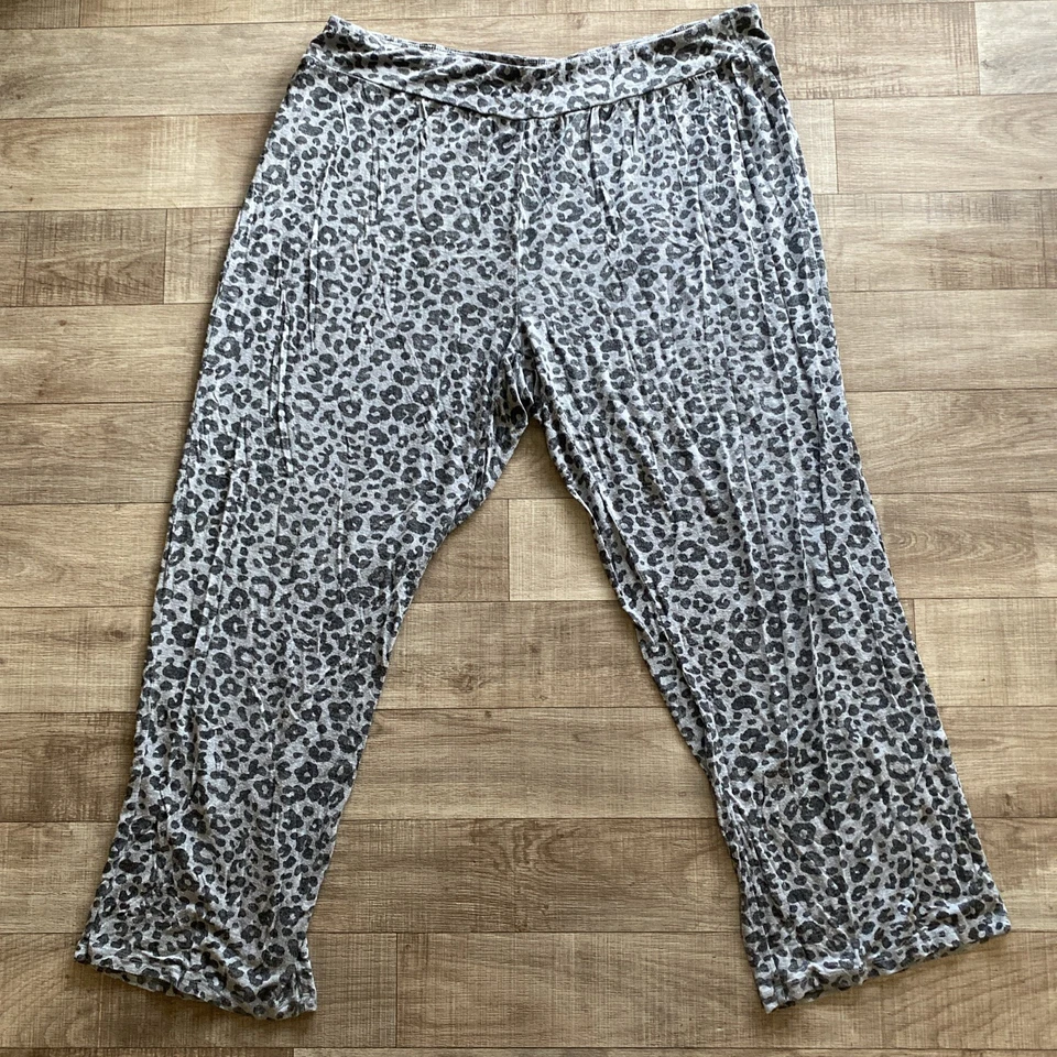 Ambrielle 裤子女式 XL 豹灰色睡衣睡衣舒适休闲 — 第 1/4 张图片