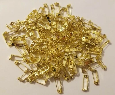 100 piezas broche broche trasero oro 20 mm 3/4" barra de captura bloqueo alfileres joyería artesanal Foto 1 de 4