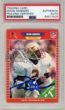 Deion Sanders 1989 Pro Set Football Autograph Rookie Card #486 PSA/DNA
