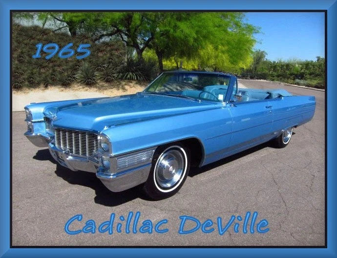 Cadillac DeVille 1965 convertible azul, caja de herramientas/imán de refrigerador, 42 millas Foto 1 de 1