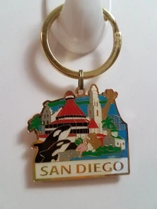 San Diego KeyChain Vintage California Souvenir Keyring Metal Enamel Keytag Gift - Picture 1 of 6