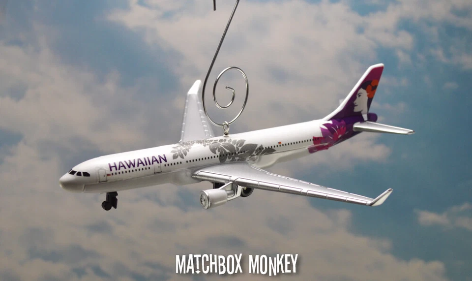 Hawaiian Airlines Airbus A330-200 Airplane Jet Custom Christmas Ornament Adorno - Image 1 of 4